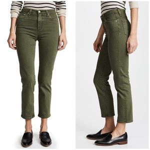 AG | The Isabelle High Rise Straight Crop Green 29